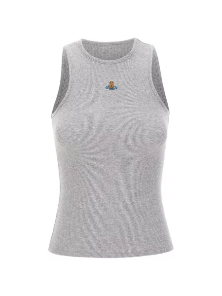 Top Vivienne Westwood cu broderie cu nervuri gri
