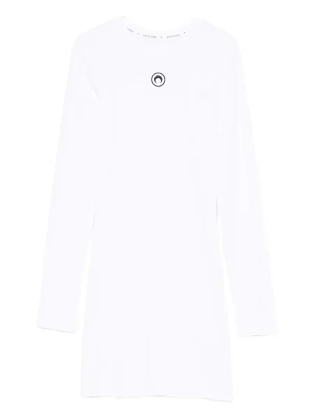 Rochie maxi Marine Serre cu decolteu rotund lungă de costum alb