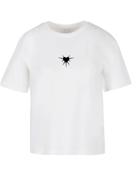 Majica Mister Tee z vzorcem srca bela