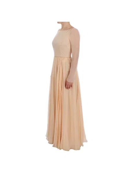 Sukienka maxi Dolce And Gabbana beżowa