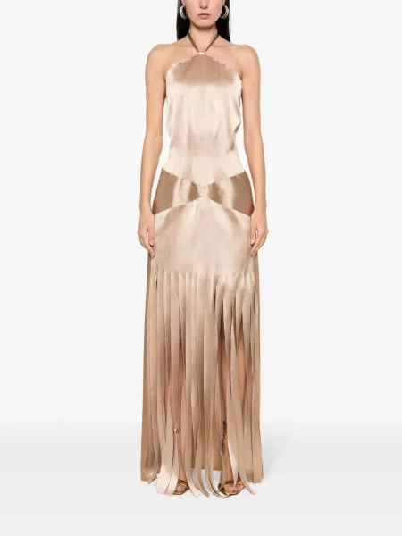 Plisované šaty Alberta Ferretti s výstřihem halter