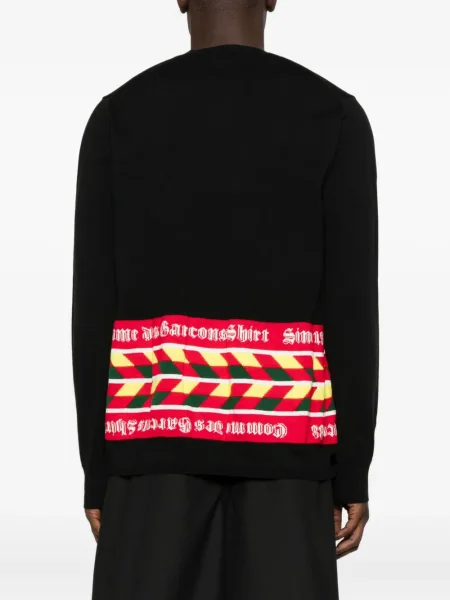 Pulover Comme Des Garçons Shirt cu imprimeu geometric cu decolteu rotund negru