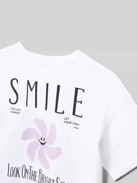T-shirt o kroju regular fit z czystej bawełny model SUN-VERAS' Only biała