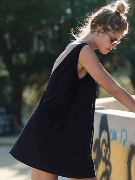 MUUV. rochie din Sukienka #skategirl mini oversize negru