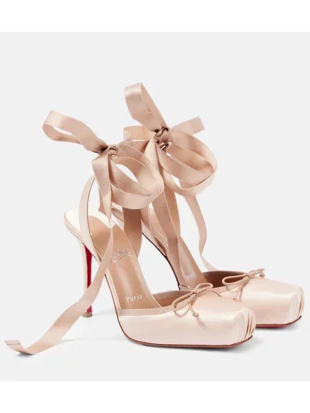 Сатенени полуотворени обувки Christian Louboutin