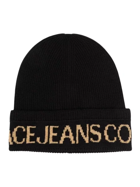 Versace Jeans Couture czapka z domieszką wełny czarny
