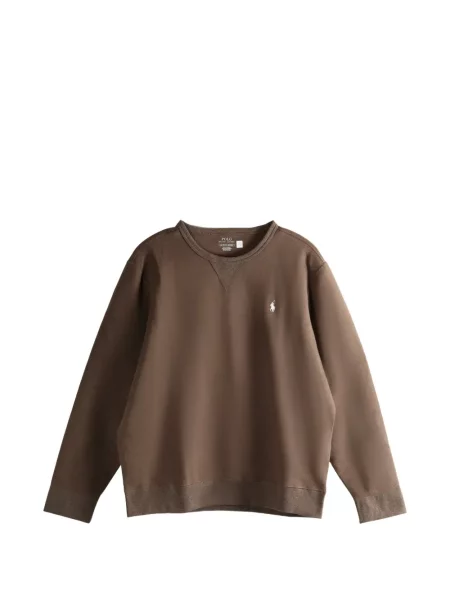 Polo Polo Ralph Lauren z dekoltem w serek z autografem z twillu brązowe