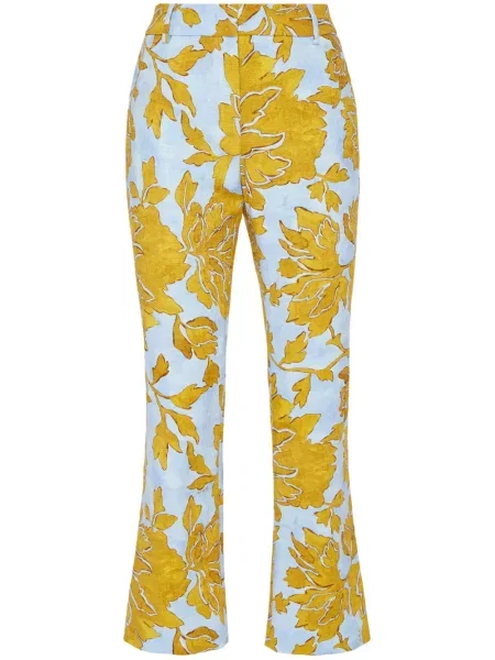 Cropp pantaloni La Doublej cu model floral cu imagine galben
