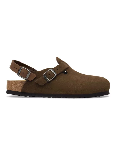 Klapki Birkenstock skórzane zielone