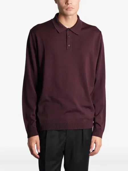 Lung tricou polo Roberto Collina roșu