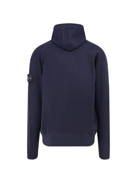 Hanorac cu glugă Stone Island cu strasuri albastru