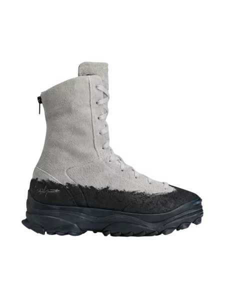 Botki Y-3 skórzane szare