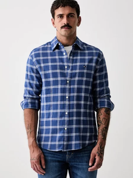 Tommy Jeans cămașă pentru bărbați din albastru