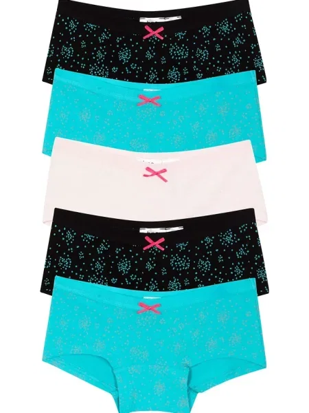 Figi panty z miękką bawełną 5 par niebieskie
