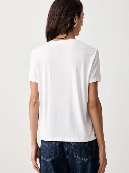 Guess T-shirt z modalem biała