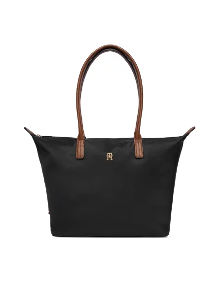 TOMMY HILFIGER Μεγάλη τσάντα POPETTE καφέ μαύρο