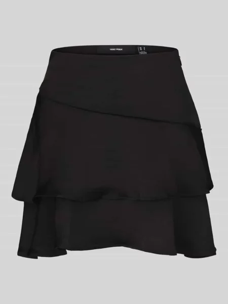 Spódnica mini o linii a z falbanami model MIRO' Vero Moda czarna
