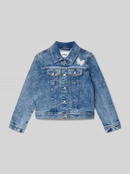 Kurtka jeansowa o kroju regular fit z mieszanki bawełny i lyocellu S.oliver Red Label niebieska