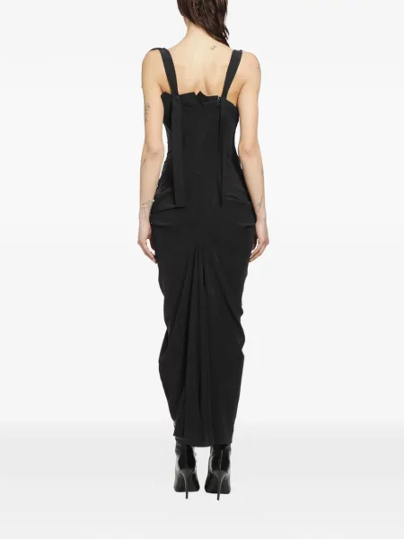 Rochie midi Yehuafan de mătase negru