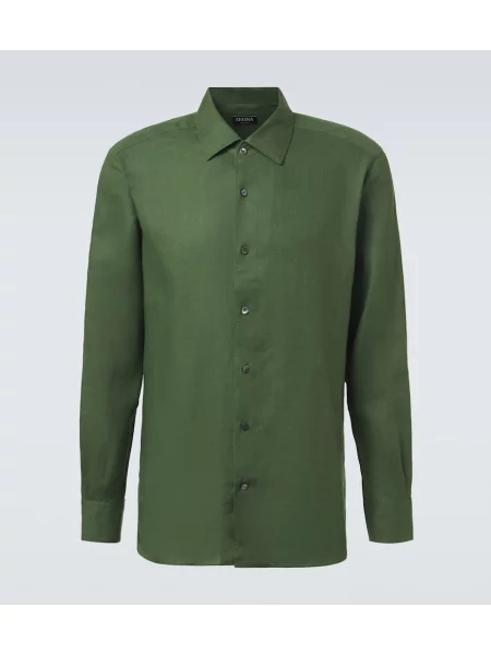 Cămașă Zegna de in verde