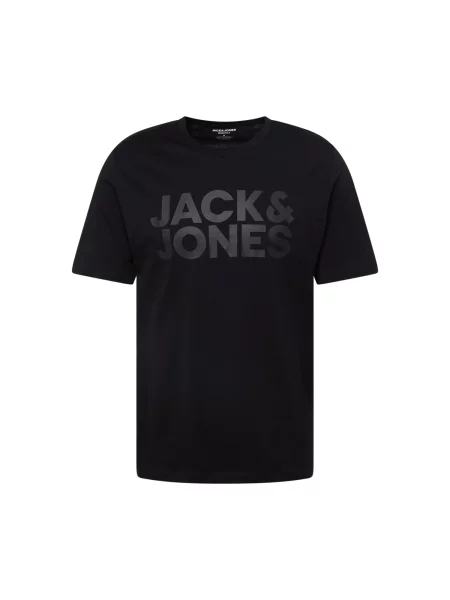 JACK & JONES Tricou gri închis negru