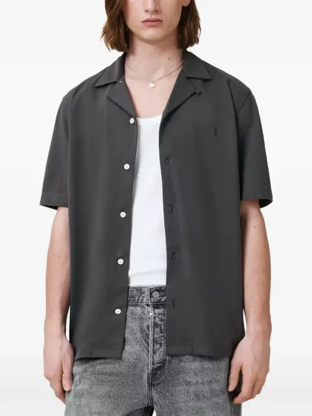 Scurt cămașă Allsaints cu broderie gri