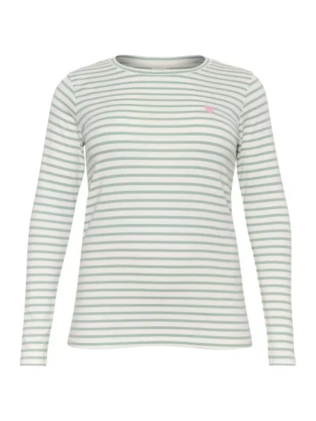 KAFFE CURVE Tričko Clia zelená biela