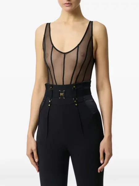Боди Elisabetta Franchi от тюл черно