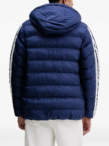 Kalhoty Adidas s kapucí s potiskem modré