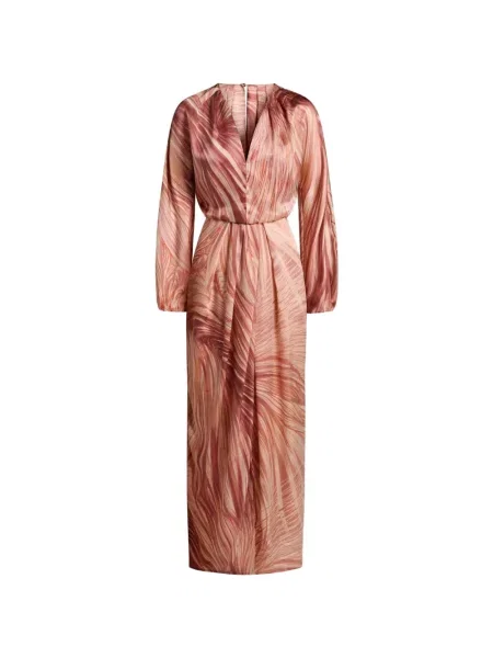 Rochie maxi Kiton din satin roz