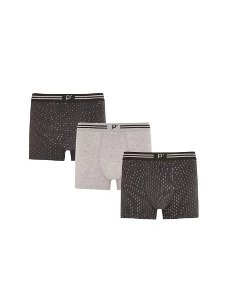 Penti Boksarice PENTI Herren-Boxershorts Darkmark mit Punktmuster antracit