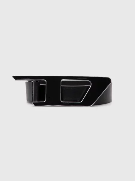 Kožený Diesel D LOGO B-DLOGO II BELT dámský černá