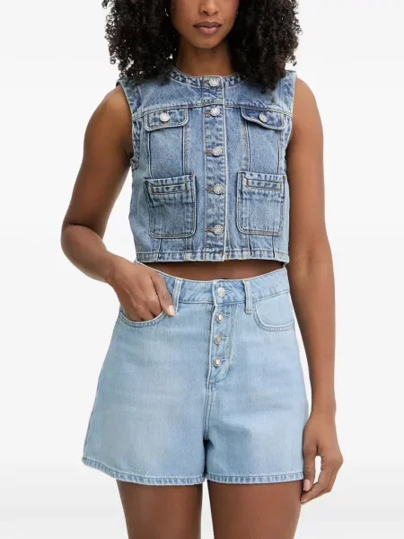 Decupat vestă denim Morgan albastru