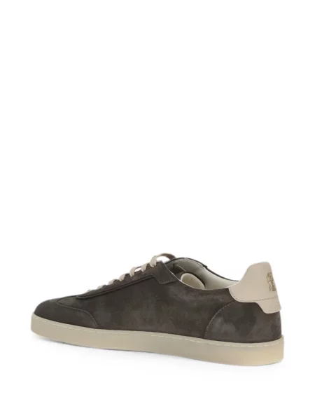 Sneakerși Brunello Cucinelli din piele de căprioară gri