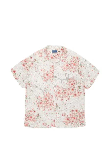 Cămașă Blue Blue Japan cu model floral cu imagine alb
