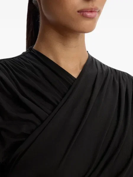 Rochie midi 12 Storeez drapată până la genunchi de costum negru