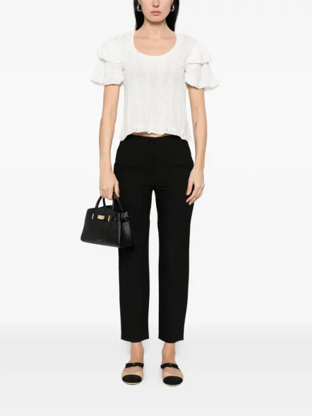 Tricou Twinset cu volane alb