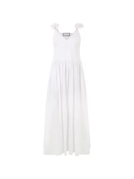 Rochie maxi Philipp Plein cu model floral cu bretele alb