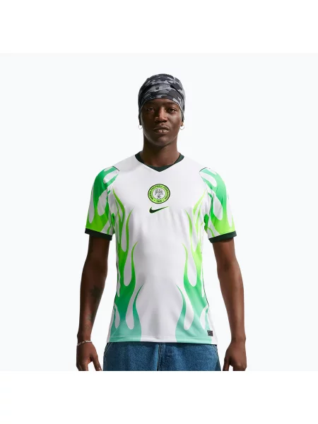 Tricou de fotbal pentru bărbați Nike Nigeria Stadium Away white/green glow/black alb