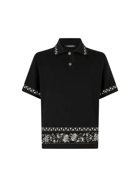 Dzianinowy sweter Roberto Cavalli z nadrukiem czarny