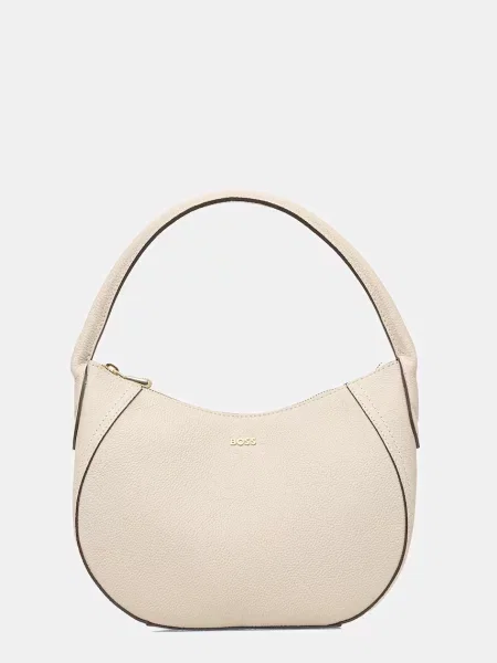 BOSS torebka skórzana beżowy biała