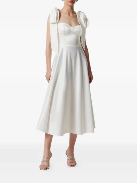 Rochie Framboise cu funde de costum alb