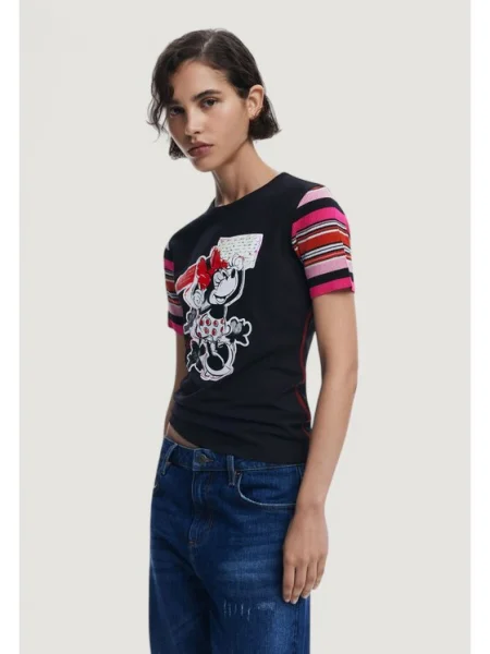 Desigual Póló Minnie Slim Fit fekete