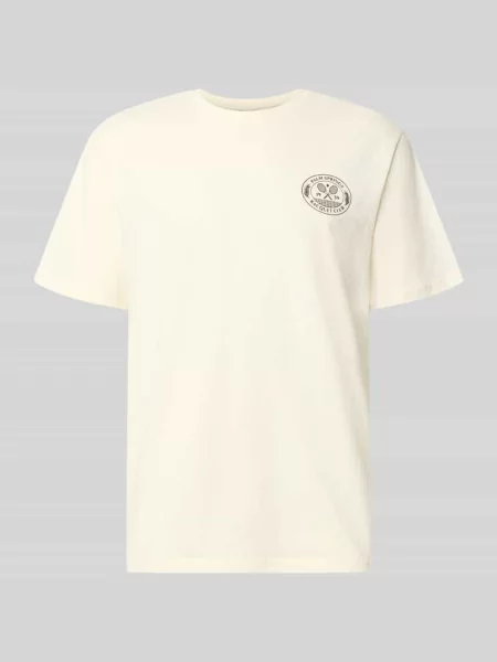 T-shirt o kroju relaxed fit z czystej bawełny model CAP' Only & Sons beżowa