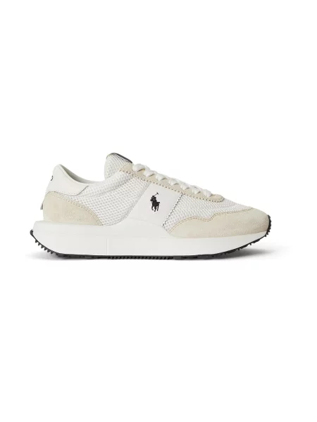 Polo Ralph Lauren Nízke tenisky svetlobéžová / čierna / šedobiela biela