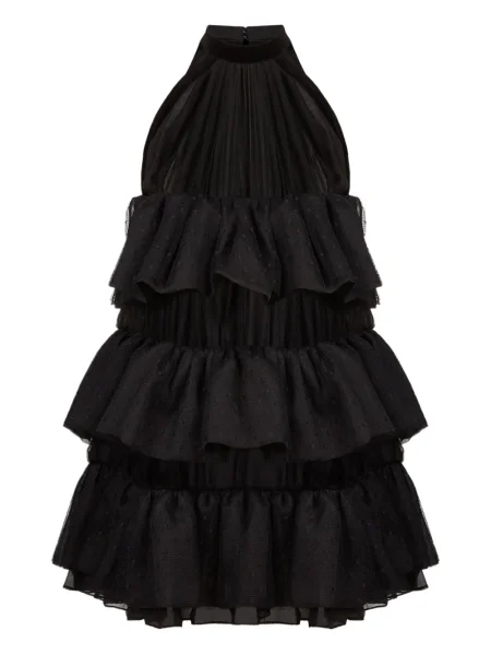 Rochie mini Nina Ricci cu gât halter de costum negru