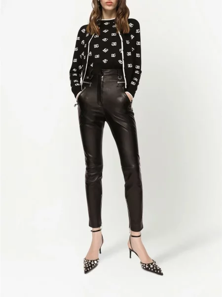 Liesas juosmuo kelnės Dolce & Gabbana juoda