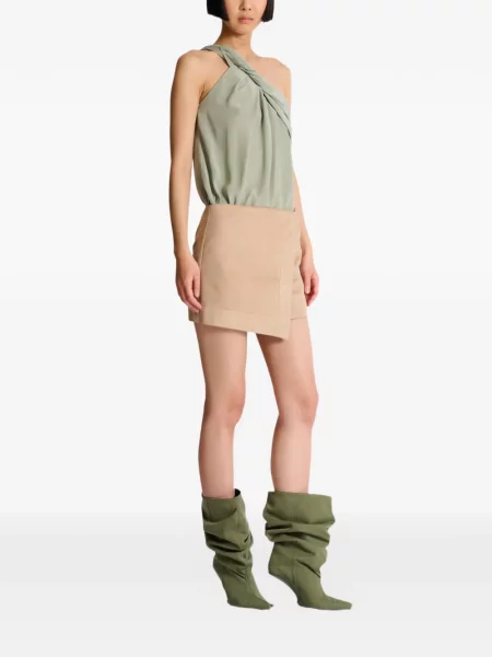 Fusta mini Balmain din piele de căprioară