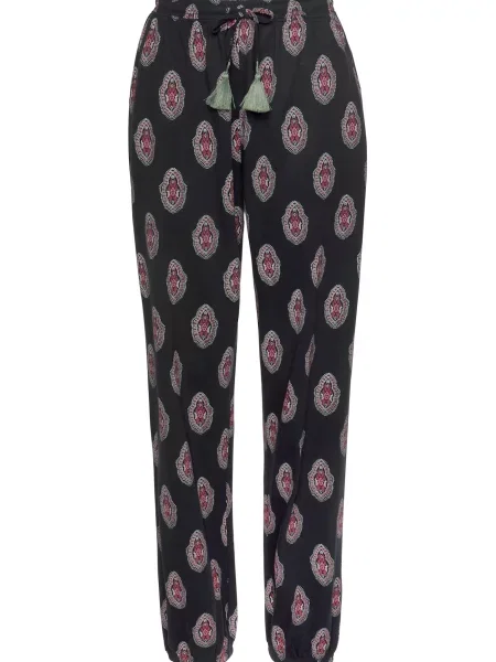 S.Oliver Pantaloni roșu bordeaux / negru alb