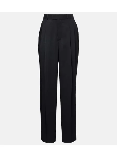 Pantaloni Bottega Veneta cu talie înaltă negru